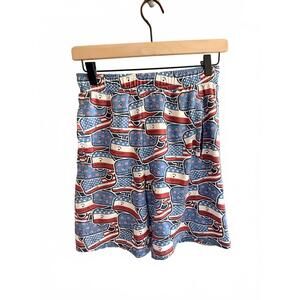 BOYS Vineyard Vines Performance Shorts Sz L USA Patriotic Whales